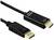 Dwa czarne kable: po lewej wtyk DisplayPort, po prawej wtyk HDMI. Oba są połączone czarnym kablem.