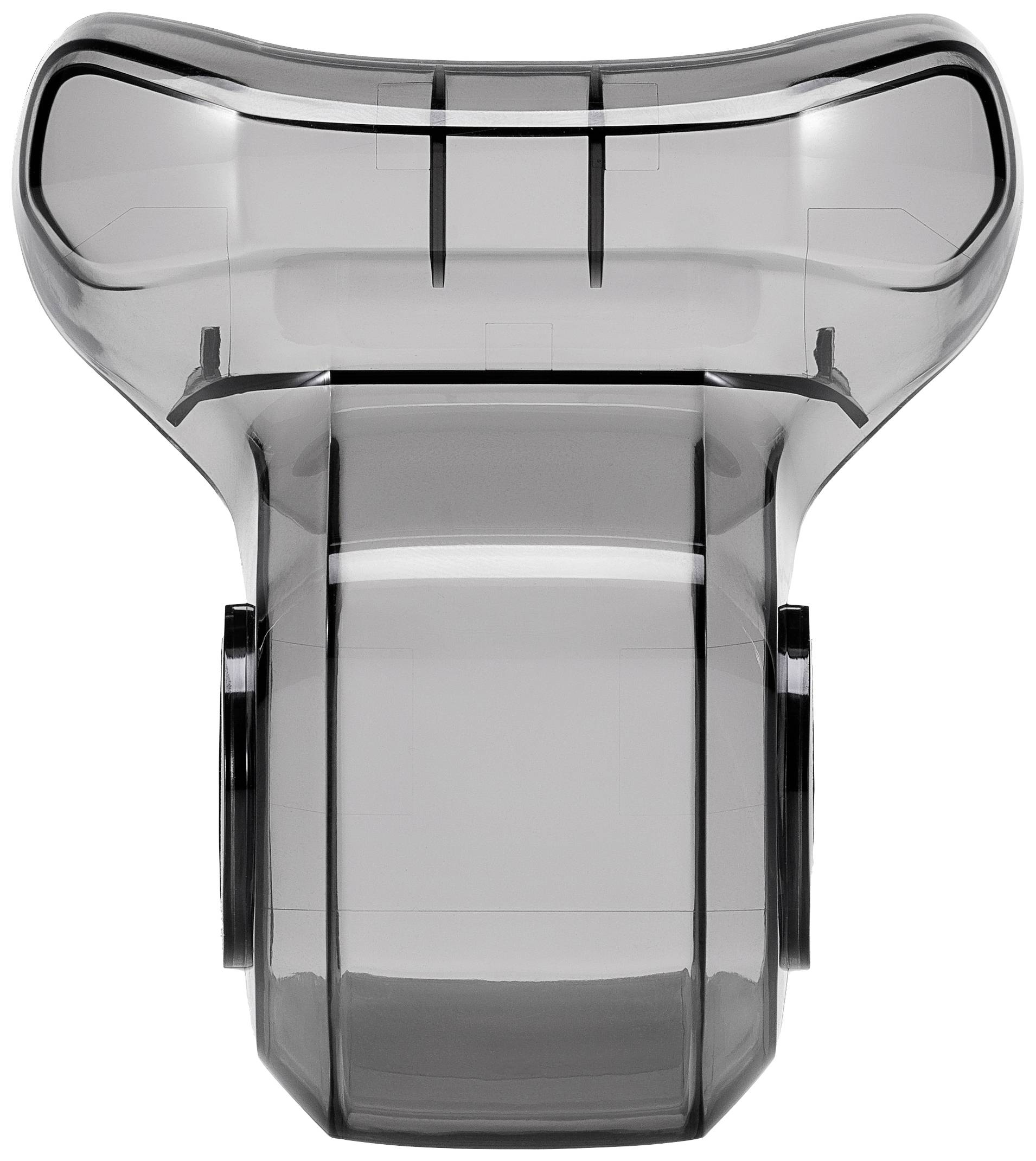 Przezroczysty pojemnik plastikowy o wypukłym kształcie, prawdopodobnie przeznaczony do przechowywania lub pakowania małych przedmiotów.