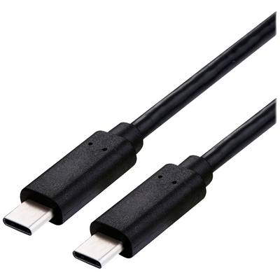 Czarny kabel USB-C z dwoma wtyczkami, odpowiedni do podłączania i ładowania urządzeń.