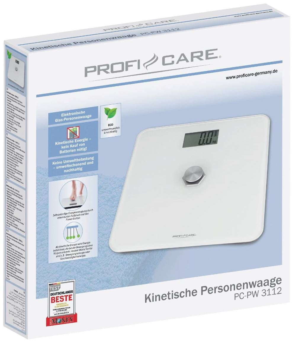 Цифрові ваги Profi-Care PC-PW 3112 дюйма, діапазон вимірювання макс. = 180 кг, білий колір