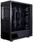 Puste obudowa komputerowa wykonana z czarnego metalu, wyposażona w kilka wbudowanych wentylatorów z przodu, gotowa do zamontowania podzespołów.