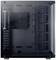 Czarna obudowa komputera z przezroczystą boczną ścianką. Widać miejsce na płytę główną, napędy i wentylatory.