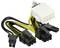 Adapter zasilania z 6-pinowego na 8-pinowy PCIe z czarnymi i żółtymi przewodami, stosowany do zasilania kart graficznych