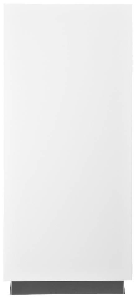 Prosty, biały, stojący cokół lub piedestał z szarą podstawą. Idealny do prezentacji dzieł sztuki lub eksponatów.