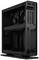 Czarna obudowa komputera z wentylatorami i systemem zarządzania kablami, prezentująca szczeliny wentylacyjne i tylne złącza zasilania.