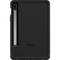 Czarna obudowa ochronna do tabletu z otworem na kamerę umieszczonym po lewej stronie; logo 'OtterBox' na środku.