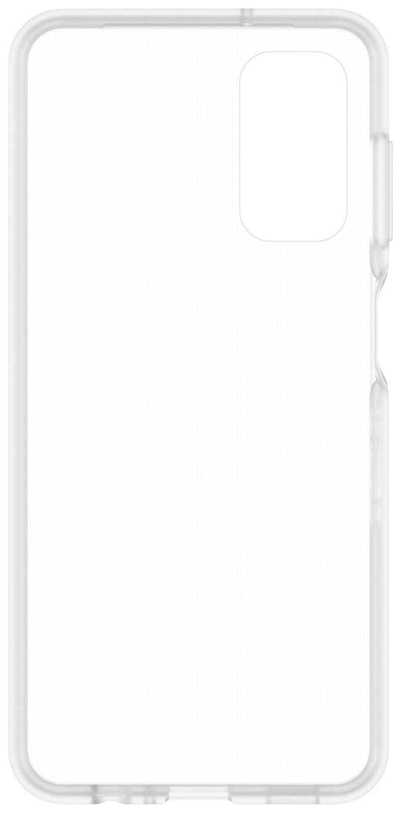 Przezroczyste etui na telefon z wycięciem na aparat.