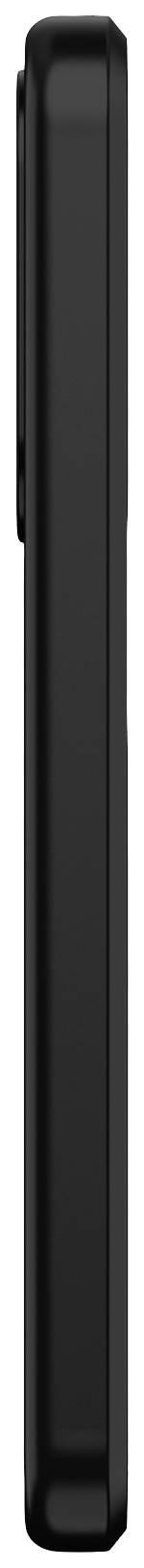Czarny smartfon widziany z boku, ukazujący smukłą sylwetkę i lekko wystający wycięcie na aparat.