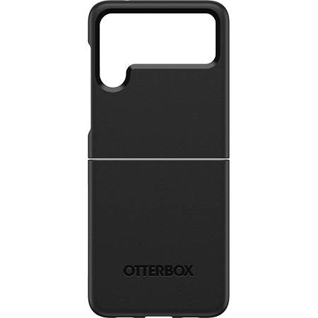 Czarna obudowa ochronna Otterbox do smartfona z prostokątnym wycięciem na aparat w górnym lewym rogu.