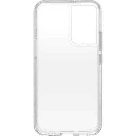 Przezroczyste etui na nowoczesny model smartfona. Chroni urządzenie, pozostawiając jego design widocznym.