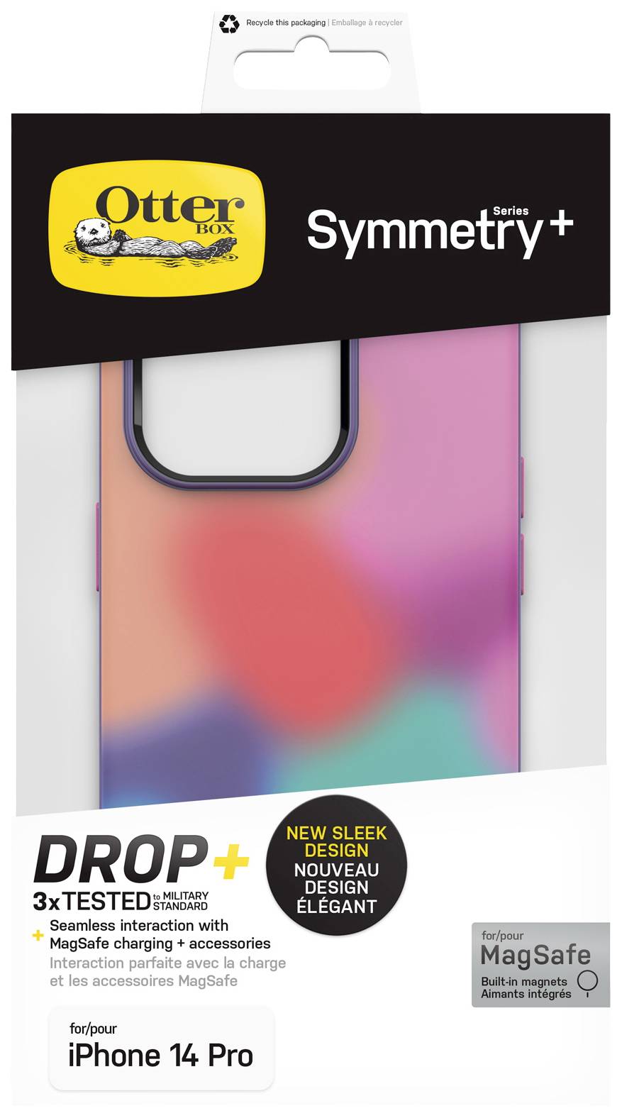 Opakowanie do etui OtterBox Symmetry+ kompatybilne z iPhone 14 Pro, zgodne z MagSafe, o nowej smukłej konstrukcji, wielokrotnie testowane.