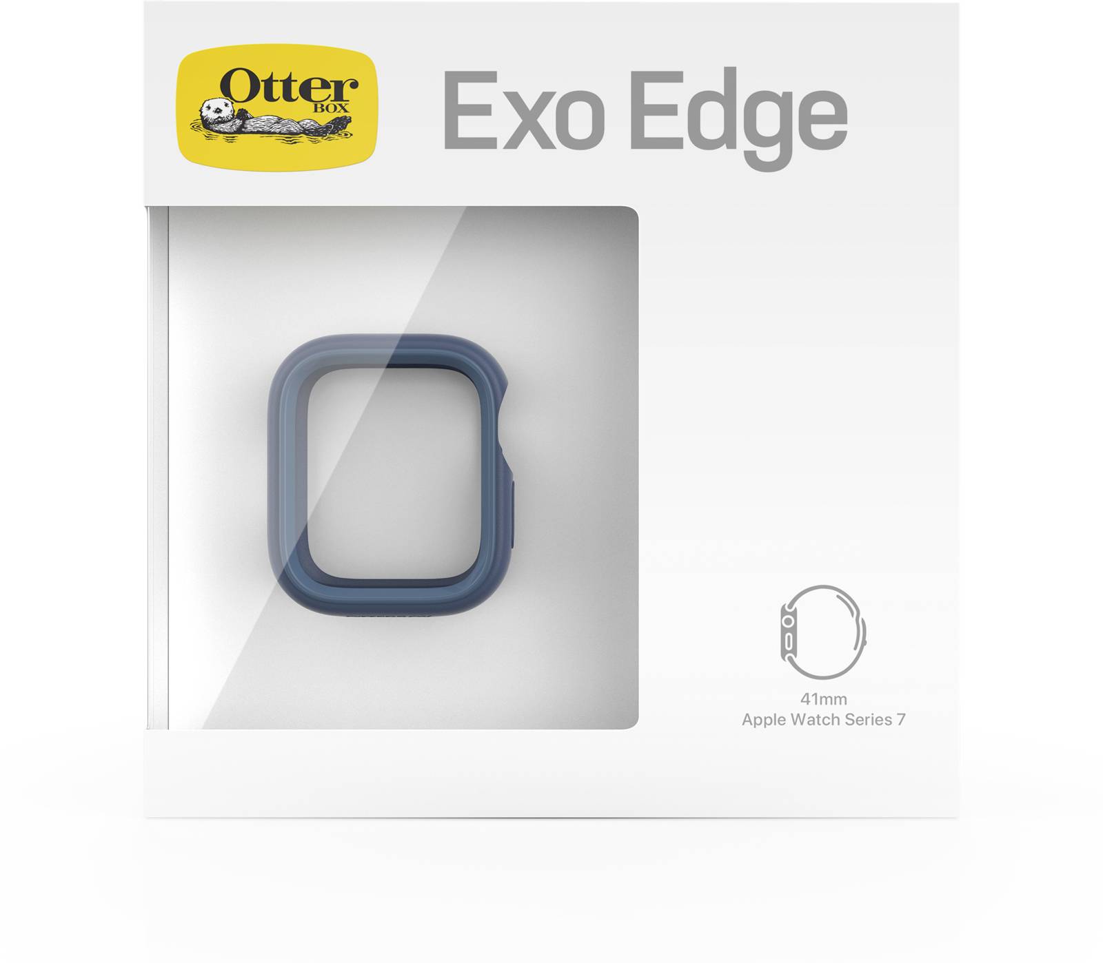 Opakowanie etui OtterBox 'Exo Edge' do Apple Watch Series 7, 41 mm, z szarą ramką w okienku wystawowym.