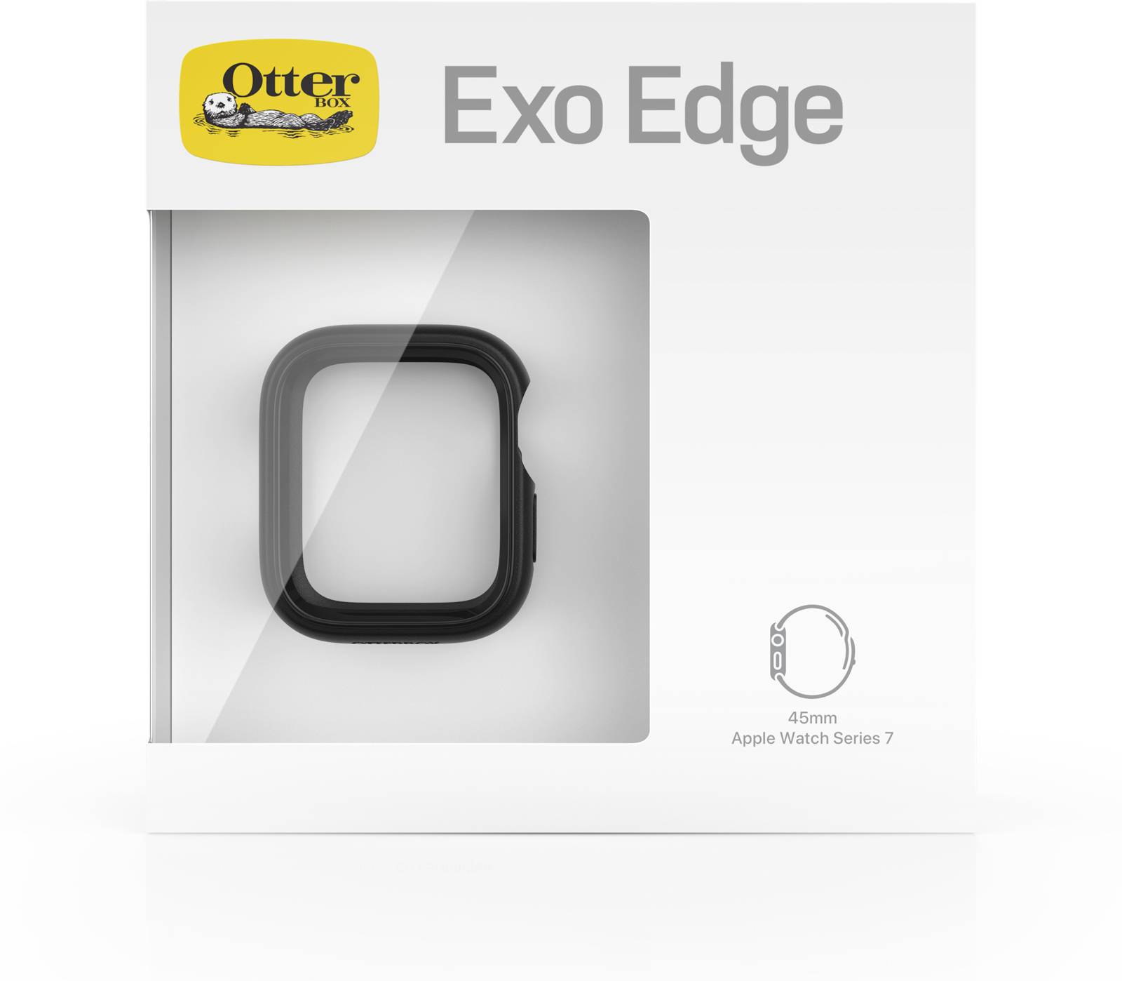 Etui OtterBox Exo Edge dla Apple Watch Series 7, 45 mm, w czarnym opakowaniu, prezentujące ochronną konstrukcję obudowy.