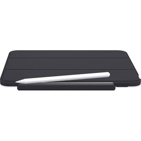 Czarny tablet z białym rysikiem, zamknięty, widziany z boku.