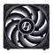 Czarny wentylator komputerowy z logo na środku, składającym się z białego symbolu błyskawicy w kole.
