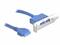 Niebieskie złącze USB 3.0 z uchwytem przyłączeniowym i dwoma portami USB 3.0; prezentuje możliwości podłączenia do komputera.