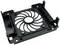 Czarny plastikowy ramka wentylatora z kratką spiralną, odpowiednia do komponentów komputerowych.