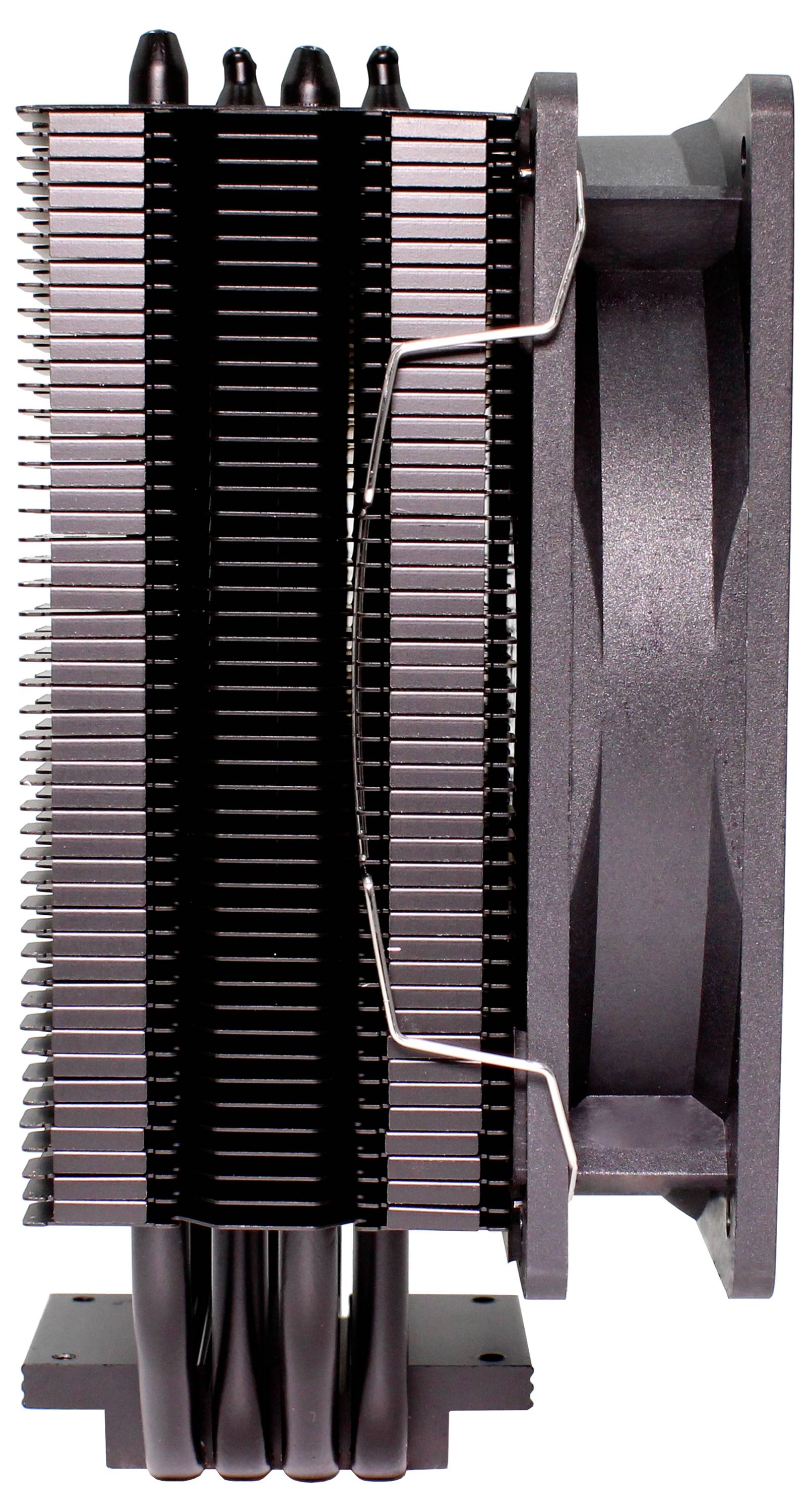 Chłodnica powietrzna do procesorów komputerowych, składająca się z żeber chłodzących i wentylatora, zapewniająca wydajne odprowadzanie ciepła i chłodzenie procesora.