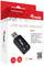 Adapter audio USB w czerwonym opakowaniu z napisem 'Adapter Audio USB'. Główne cechy: nie wymaga zewnętrznego zasilacza, kompaktowy, kompatybilny z systemami Windows i Mac.