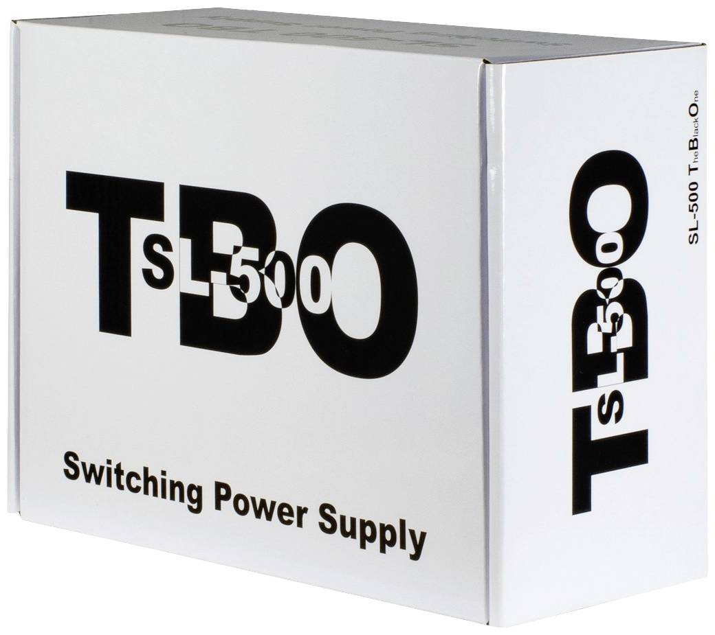 Biała obudowa z napisem 'TBO SL-500 Switching Power Supply'.