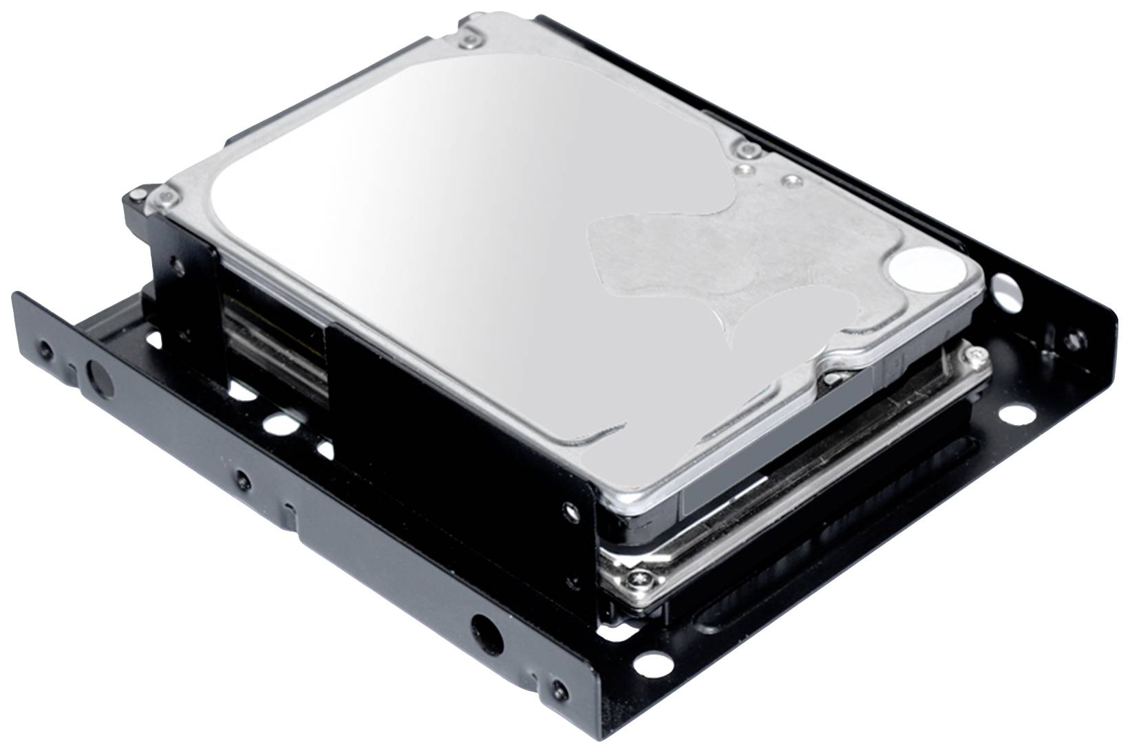 Dysk twardy w metalowej ramie.
