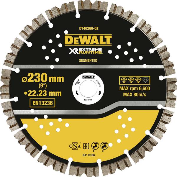 DEWALT DT40260-QZ  Tarcza tnąca diamentowa Średnica 230 mm  beton 1 szt.