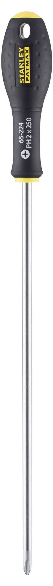 Wkrętak krzyżowy z czarną rękojeścią i żółtymi akcentami, odpowiedni do prac rzemieślniczych.