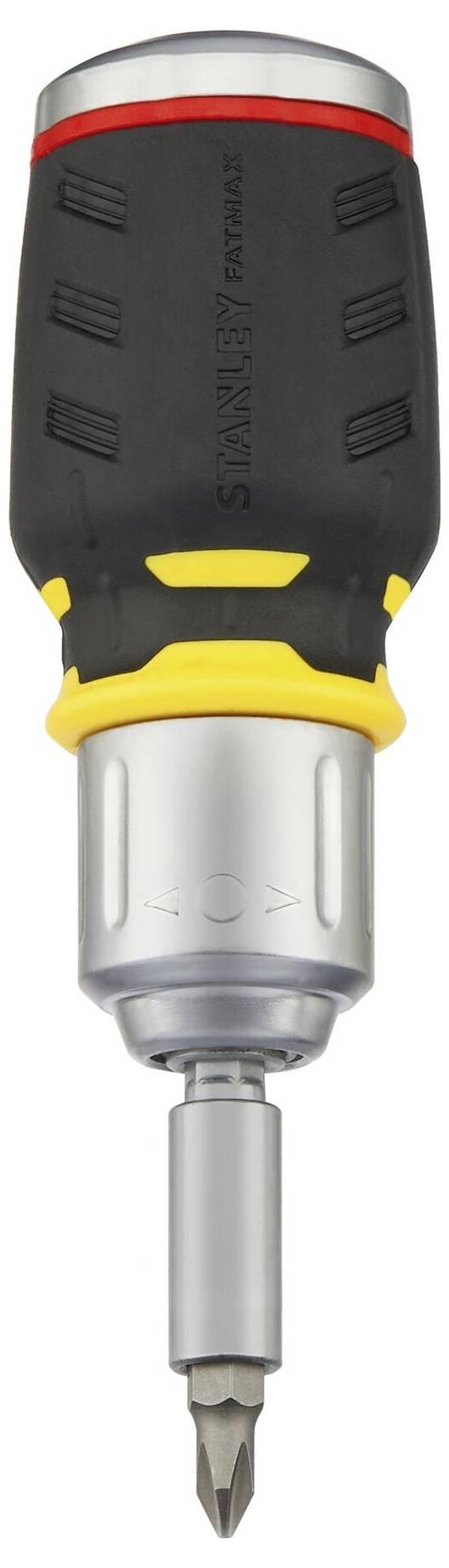 Wkrętak z ergonomicznym uchwytem i wymienialna końcówką.