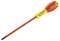 Izolowany wkrętak z czerwonym uchwytem i pomarańczowym trzpieniem, odpowiedni do prac do 1000V, z logo Stanley.