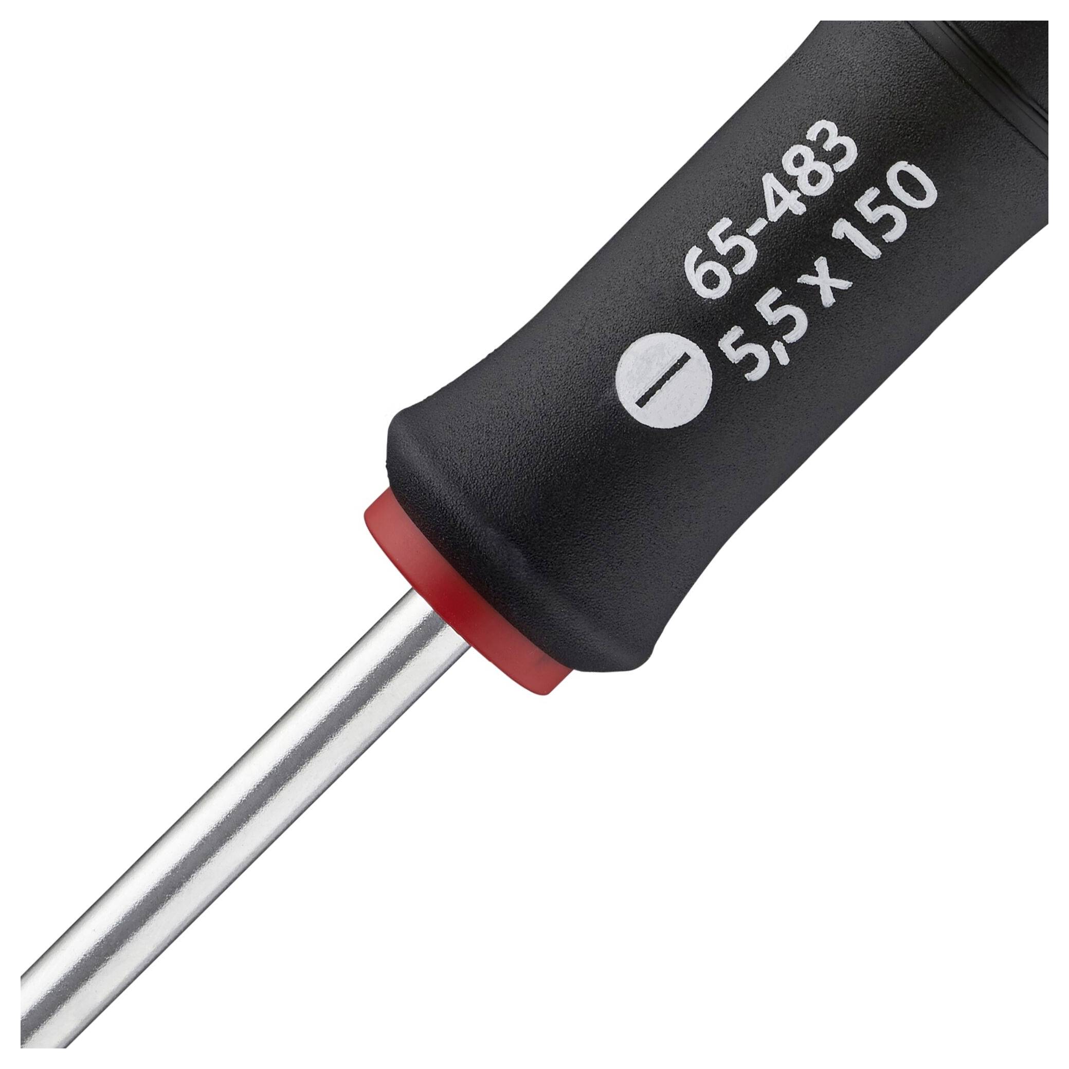 Wkrętak krzyżowy z napisem '65-483 5,5 x 150' na rękojeści.