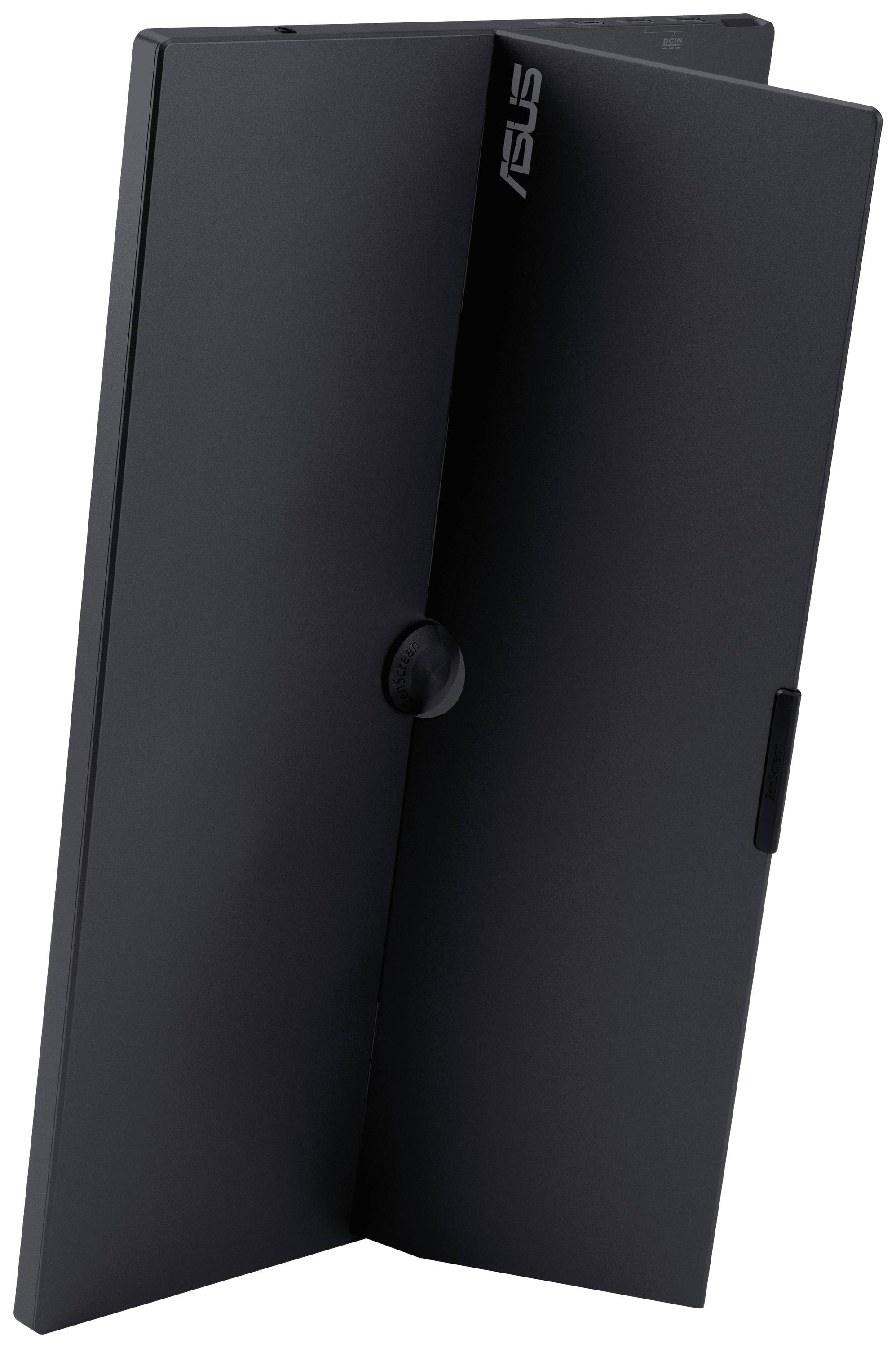 Czarne, smukłe etui z logo ASUS na górnej krawędzi.