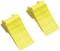 Dwa żółte kliny plastikowe, używane do stabilizacji mebli lub urządzeń.