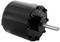 Czarny silnik elektryczny o kształcie cylindrycznym z wystającym metalowym wałem.