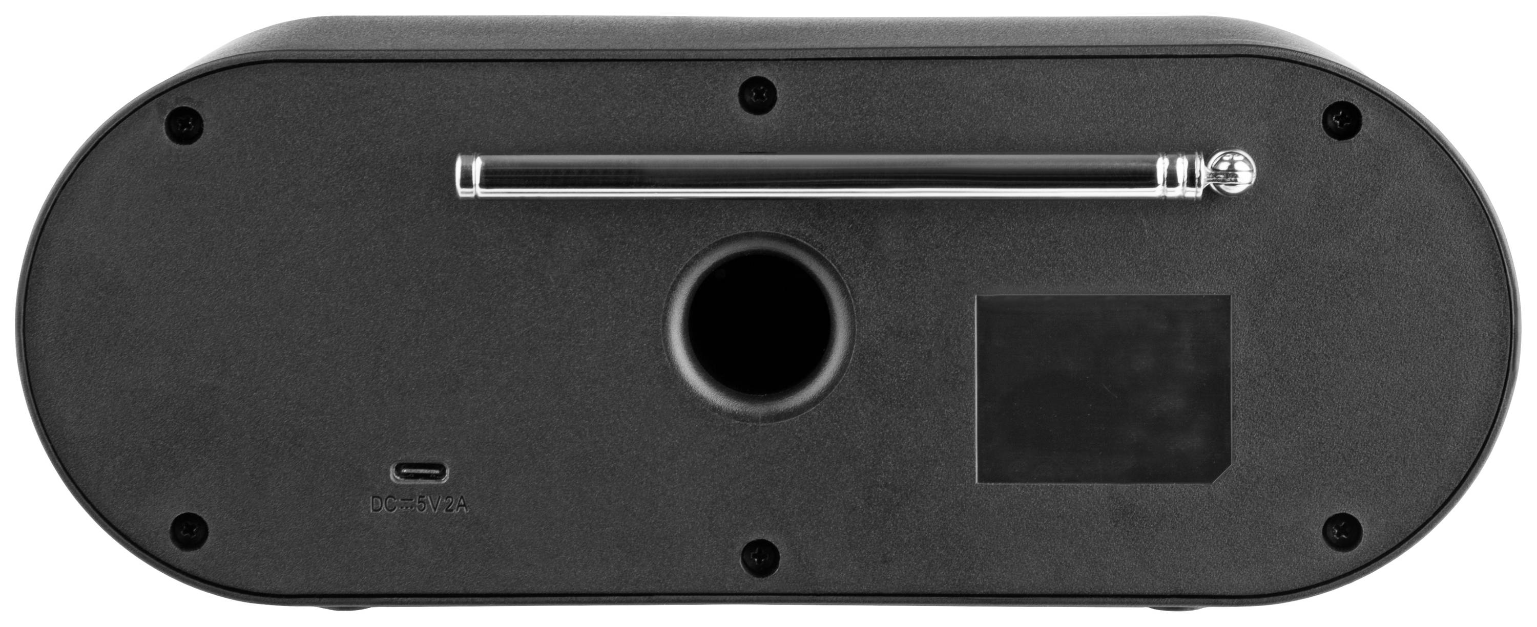 Widok z tyłu urządzenia elektronicznego z portem USB-C, wyjściem głośnikowym i ekranem.