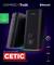 Dwa czarne głośniki z podświetleniem RGB i elementami sterującymi. Widoczne nazwy marek 'GAMING XTrust' i 'CETIC'. Podkreślona kompatybilność z Bluetooth.