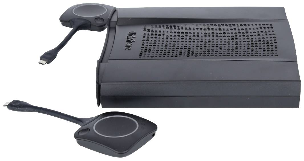 Bezprzewodowy system prezentacyjny z urządzeniem głównym i dwoma nadajnikami USB.