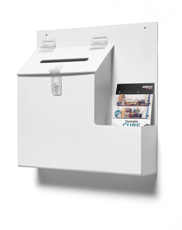 Вступна коробка, замок Deflecto, (Ш x В x Г) 355 x 360 x 90 мм, білий