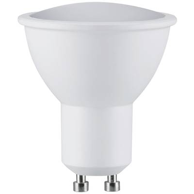 Pojedyncza biała lampa LED z gniazdem GU10, typowa dla oświetlenia domowego.