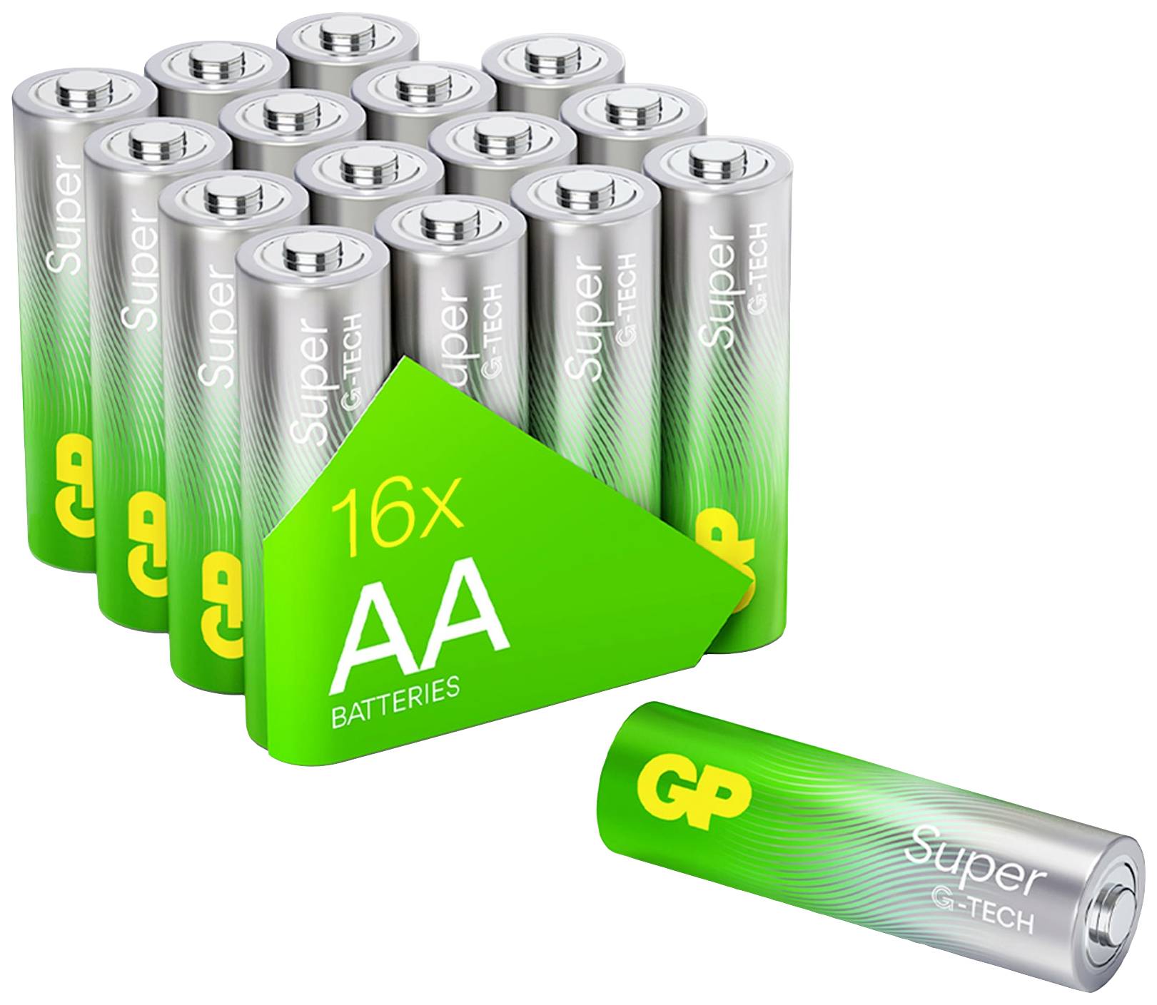Батарейки GP Super Battery AA/R06 лужно-марганцеві 1,5 В 16 шт.