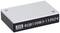 Przetwornica DC/DC firmy Mean Well model RQB150W3-110S24 w czarnej obudowie z srebrną górną pokrywą, o prostokątnym kształcie, z dwoma otworami montażowymi.