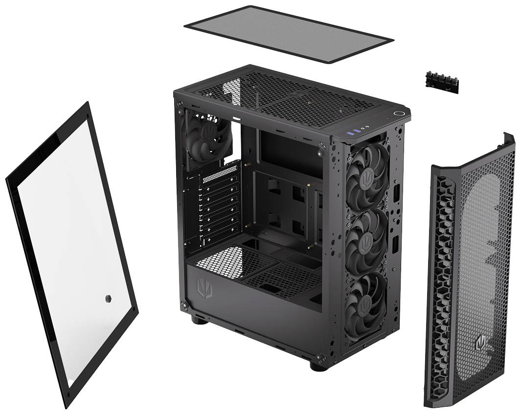 endorfy Signum 300 Air Midi Tower Obudowa do komputera czarny z 4 wentylatorami, z okienkiem, z filtrem przeciwkurzowym-3
