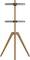 Drewniany stojak na telewizor o trójnożnej konstrukcji z regulacją wysokości. Odpowiedni do zamontowania płaskiego telewizora.