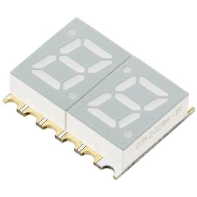Dwa wyświetlacze siedmiosegmentowe w jednym elemencie elektronicznym, odpowiednie do wyświetlania liczb lub liter.