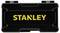 Czarna skrzynka narzędziowa z żółtym logo 'STANLEY' na przedniej stronie.