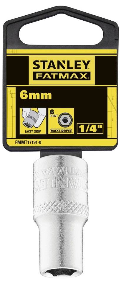 Nasadka Stanley Fatmax, 6 mm, sześciokątna, z mocowaniem 1/4 cala, z ergonomicznym uchwytem, numer artykułu FMMT17191-0.