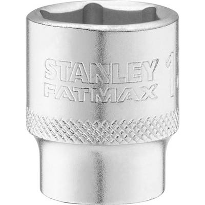 Metalowa nakrętka z grawerem 'STANLEY FATMAX', o kształcie cylindrycznym, z teksturowaną powierzchnią zapewniającą lepszy chwyt, akcesoria warsztatowe.