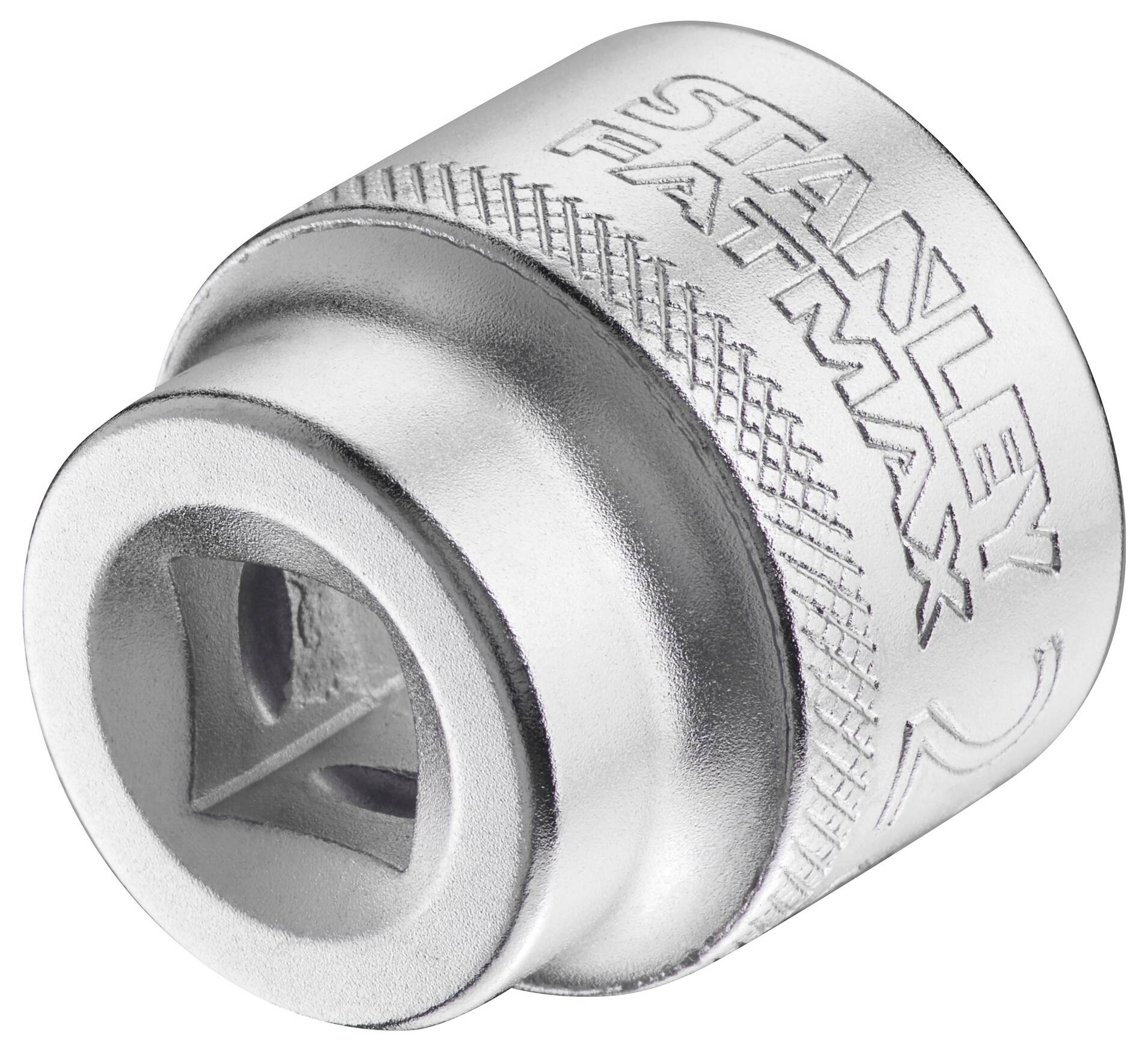 Metalowa tuleja narzędziowa z wytłoczoym napisem 'STANLEY FATMAX' w prostym, cylindrycznym kształcie.