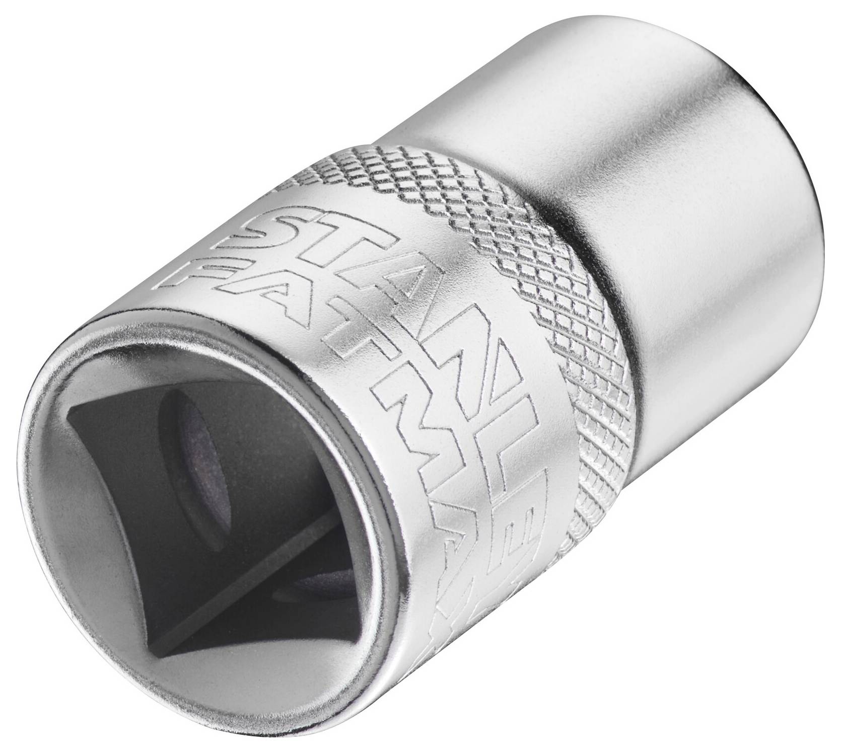 Klucz nasadowy z wytłoczonym znakiem firmowym na powierzchni, w kolorze srebrnym, o kształcie cylindrycznym. Stosowany głównie podczas prac mechanicznych.