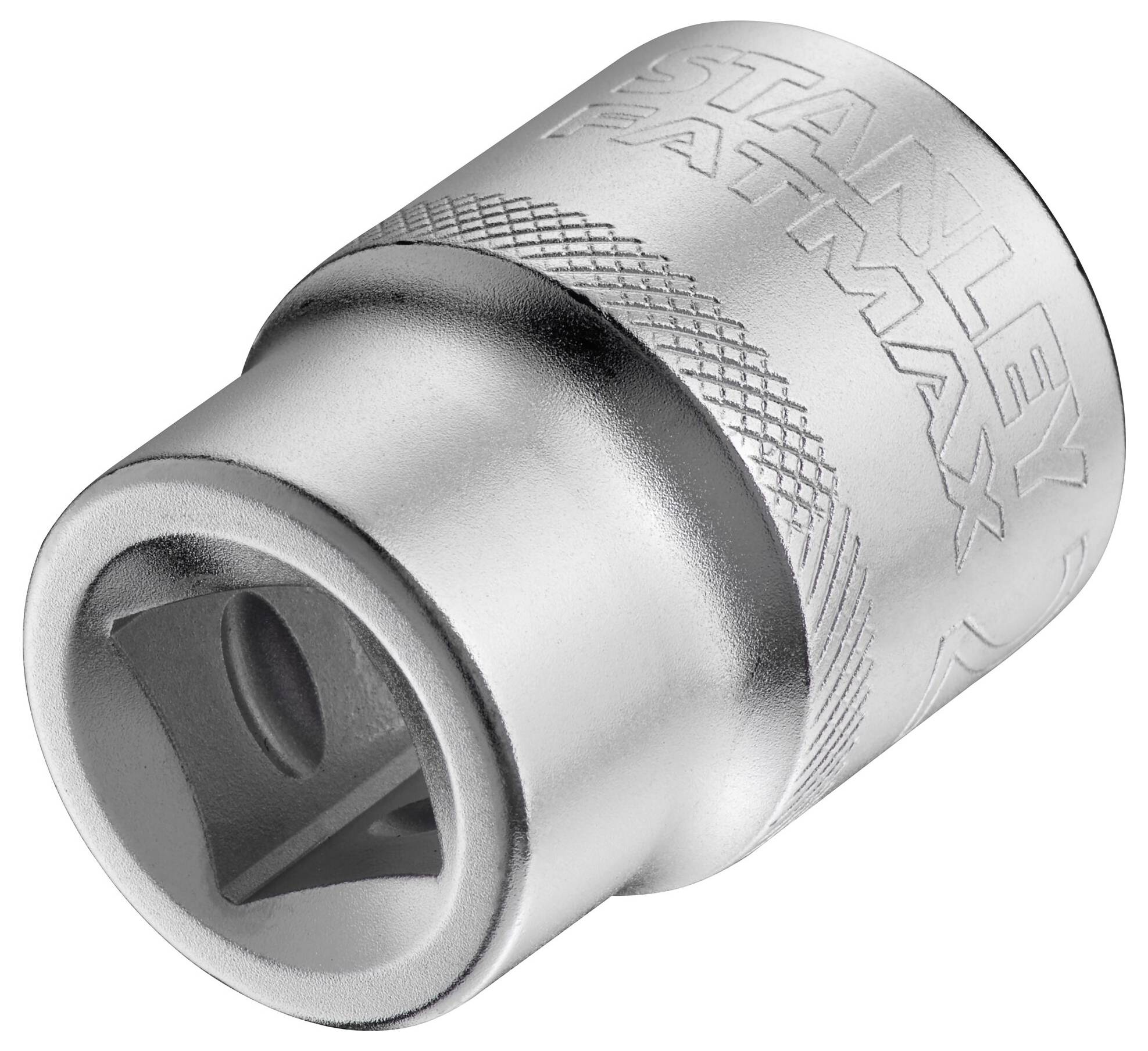 Metalowy uchwyt nasadowy z napisem 'STANLEY FATMAX', stosowany do końcówek wkrętakowych.