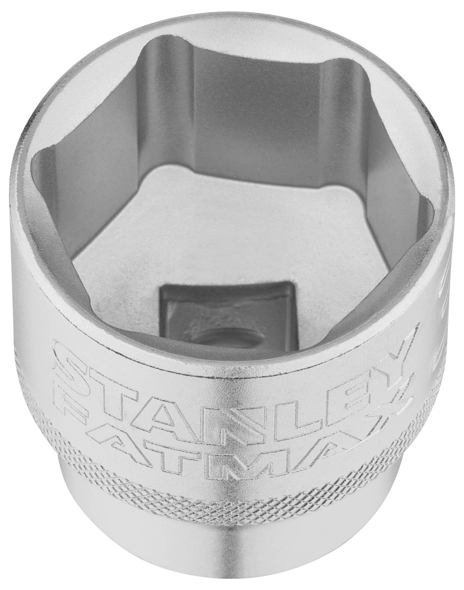 Nasadka klucza do śrub metalowych o kształcie sześciokątnym z grawerem 'STANLEY FATMAX', przeznaczona do dokręcania nakrętek i śrub.